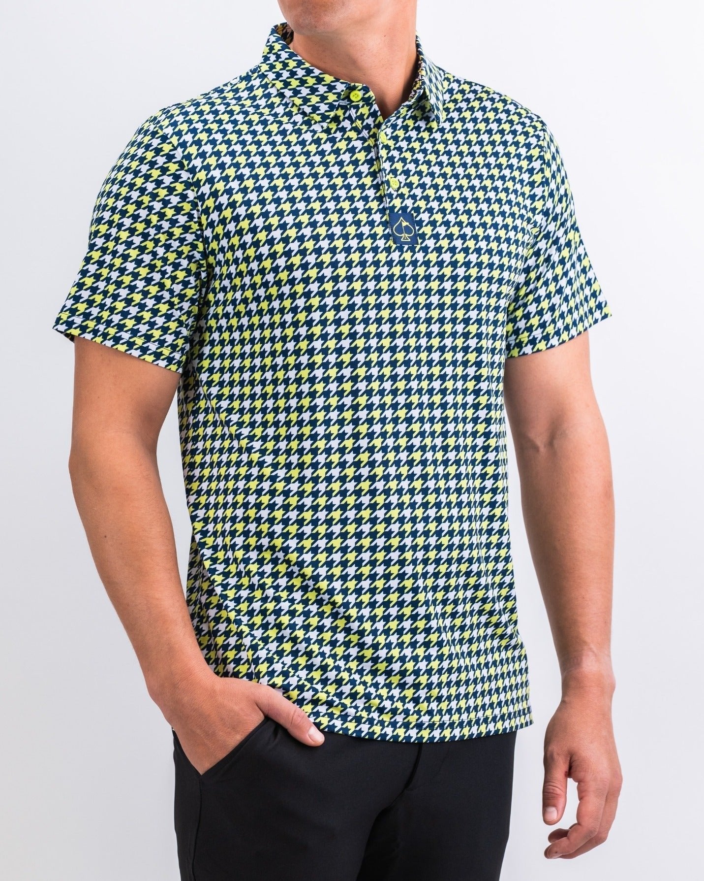 Houndstooth Lime - S - Club Rehab