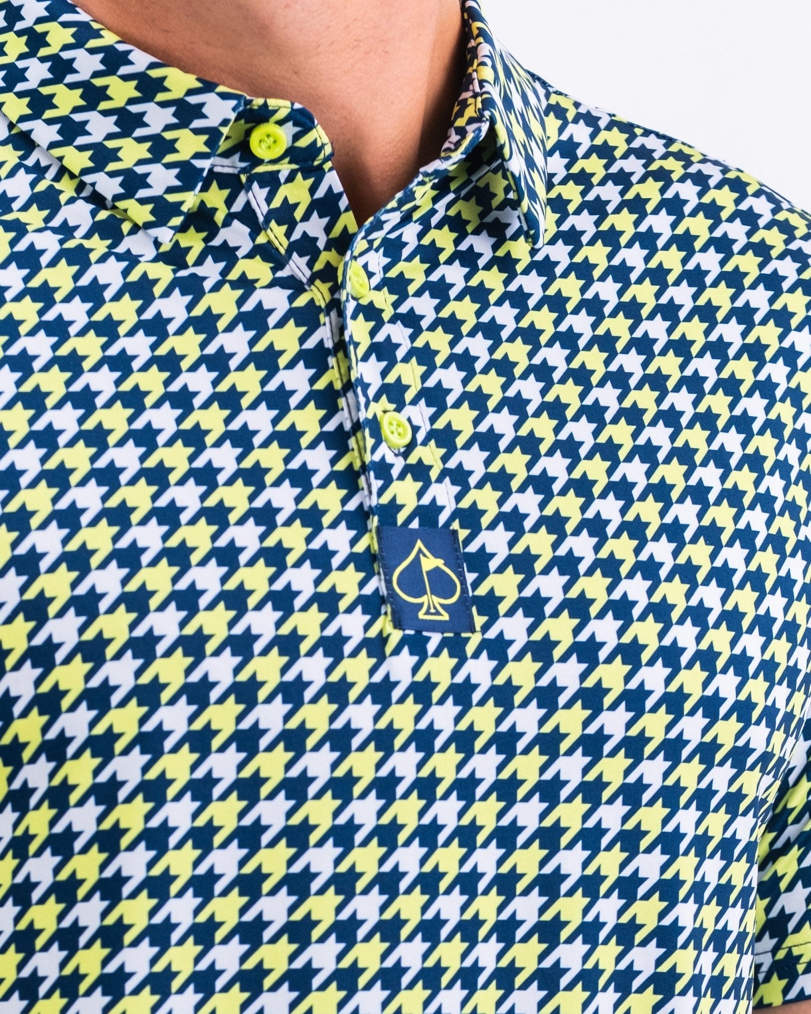 Houndstooth Lime - S - Club Rehab
