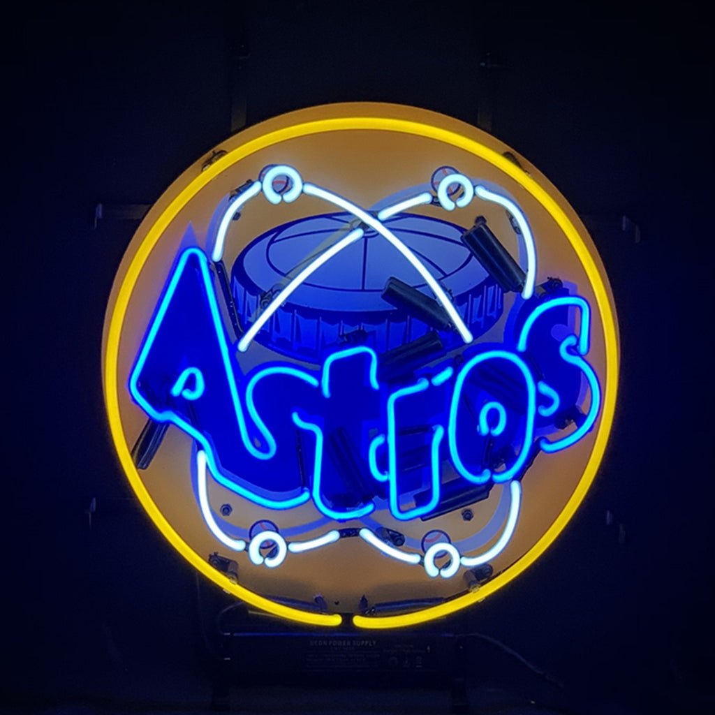 Houston Astros with Logo Neon Light Sign - Club Rehab