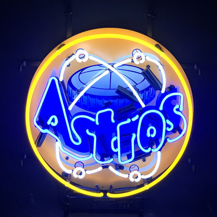 Houston Astros with Logo Neon Light Sign - Club Rehab