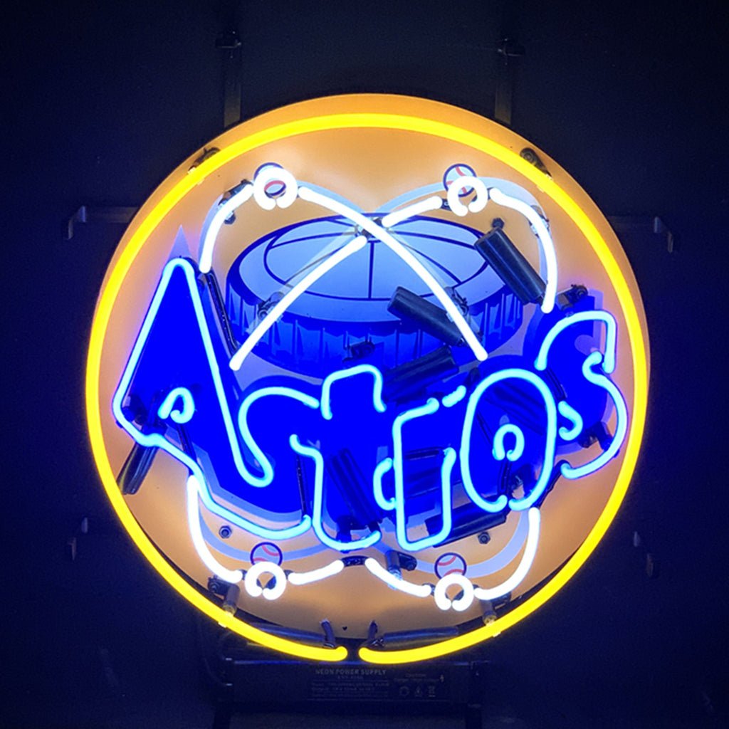 Houston Astros with Logo Neon Light Sign - Club Rehab