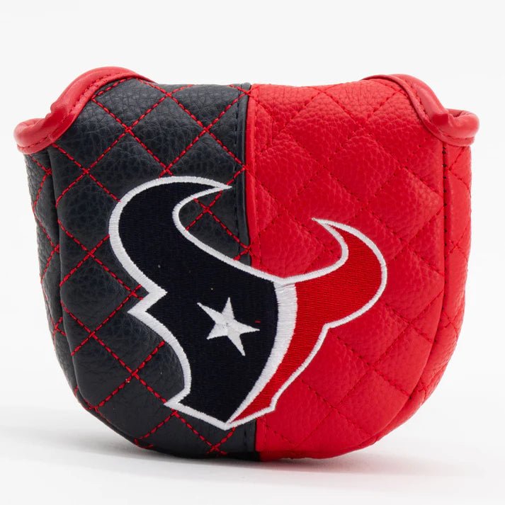 Houston Texans Quilted Headcovers – Battle Red Collection - Mallet Putter Split - Club Rehab