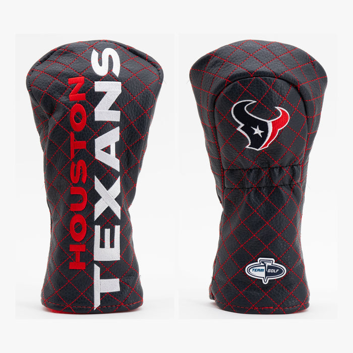 Houston Texans Solid Quilted Fairway Headcover, front and back views