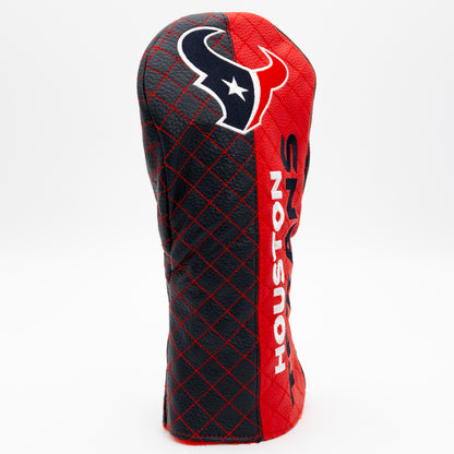 Houston Texans Split Driver quilted headcover, angled view