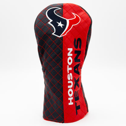 Houston Texans Split Driver quilted headcover, front view