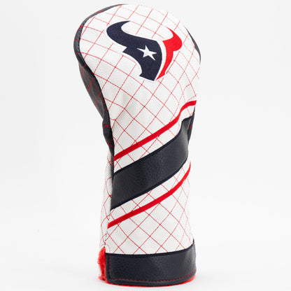 Houston Texans Striped Driver quilted headcover, angled view