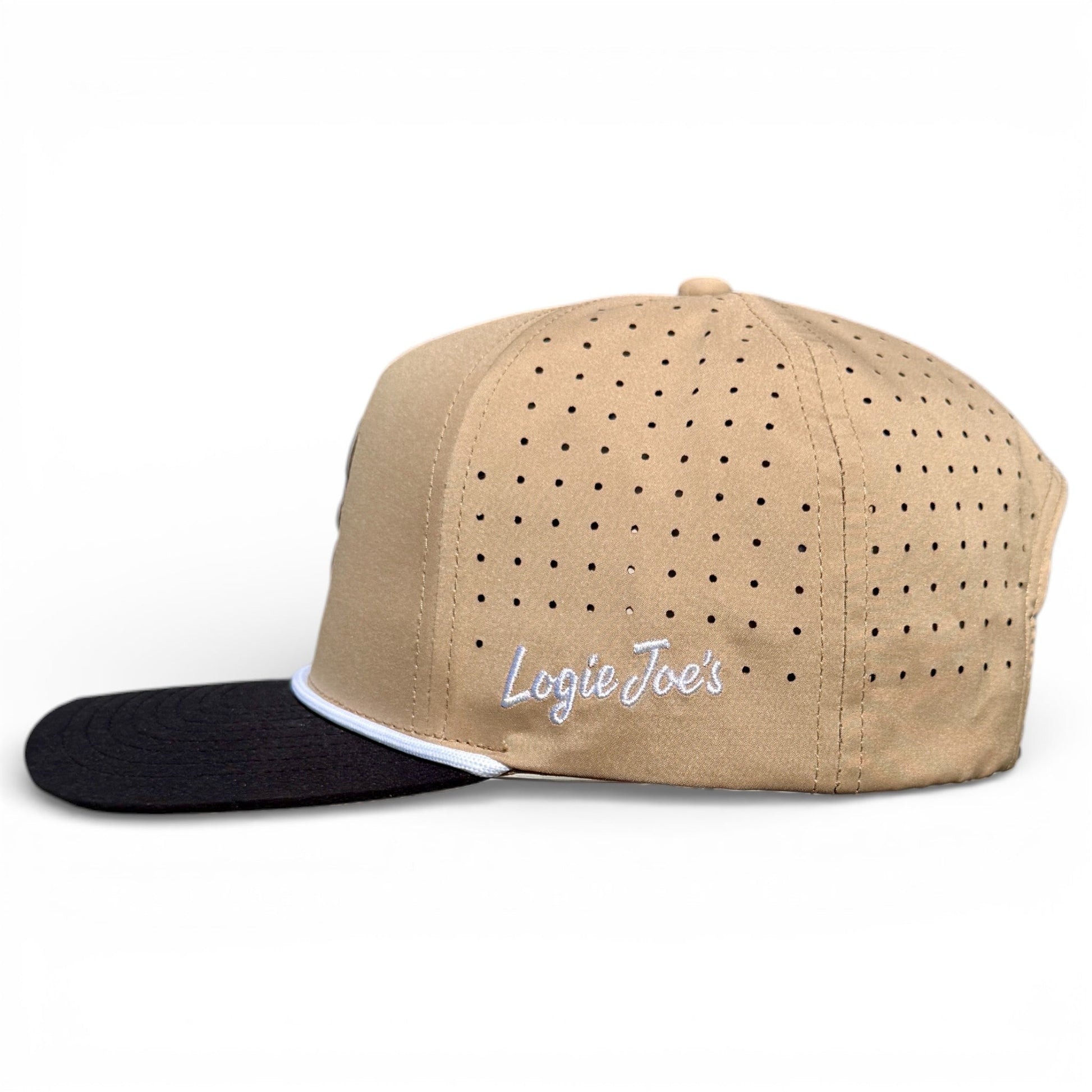 Hunting Birdies Golf Hat | Snapback Cap | Built-in Magnetic Ball Marker Holder + Marker Included | Adjustable Tan & Black - Club Rehab