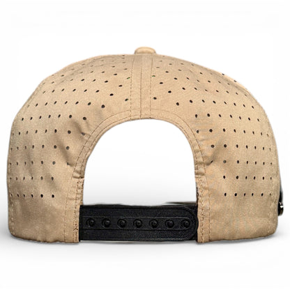 Hunting Birdies Golf Hat | Snapback Cap | Built-in Magnetic Ball Marker Holder + Marker Included | Adjustable Tan & Black - Club Rehab
