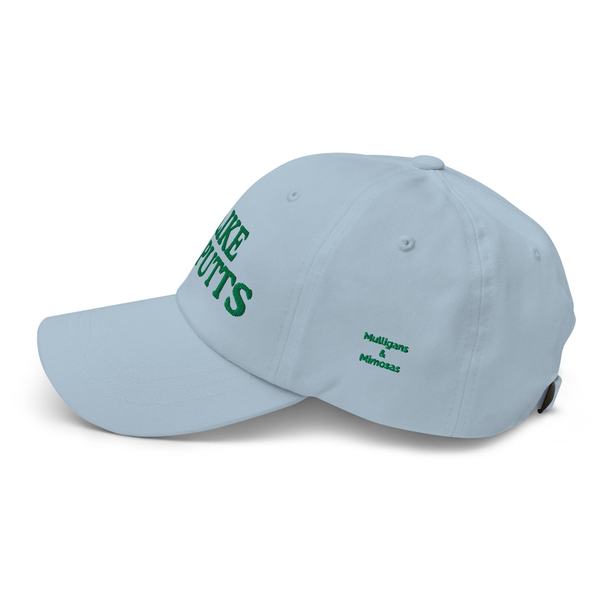 I Like Big Putts Embroidered Golf Hat for Women - Light Blue - Club Rehab