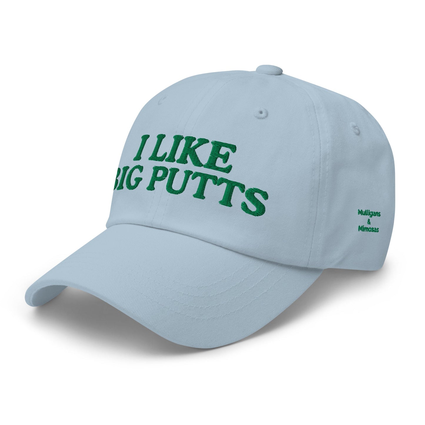 I Like Big Putts Embroidered Golf Hat for Women - Light Blue - Club Rehab