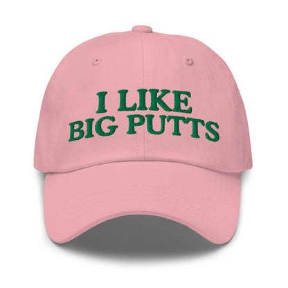 I Like Big Putts Embroidered Golf Hat for Women - Pink - Club Rehab