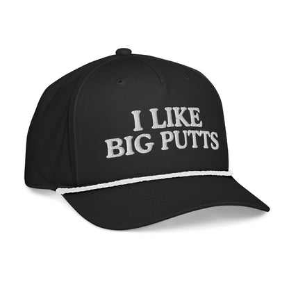 I Like Big Putts Embroidered Golf Rope Hat for Women - Black/White - Club Rehab