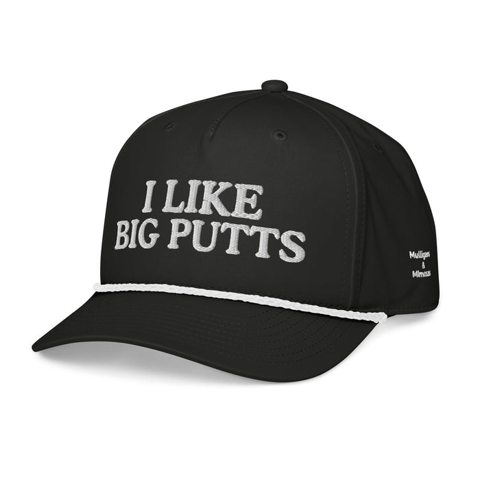 I Like Big Putts Embroidered Golf Rope Hat for Women - Black/White - Club Rehab