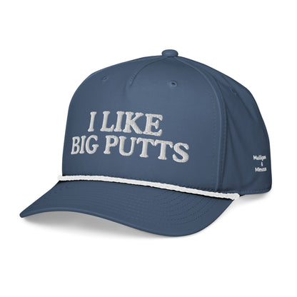I Like Big Putts Embroidered Golf Rope Hat for Women - Light Blue/White - Club Rehab