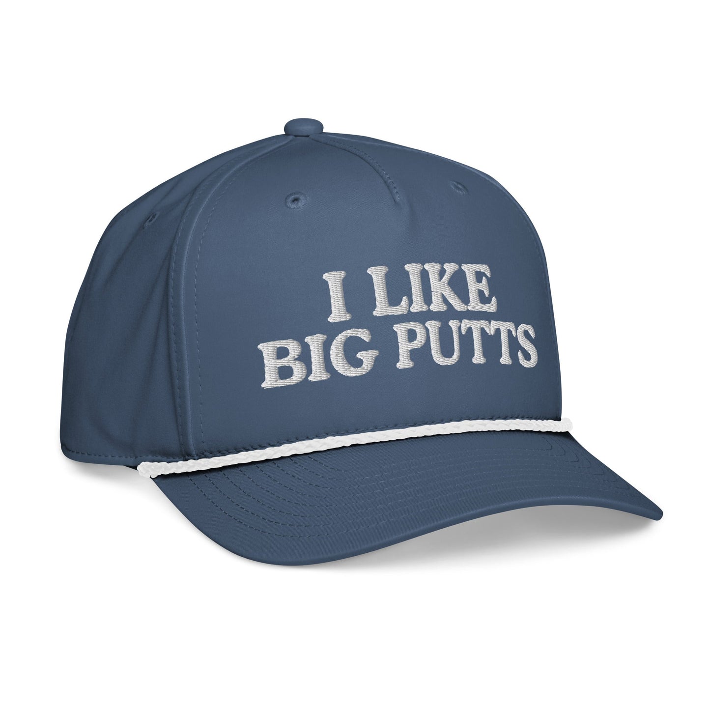 I Like Big Putts Embroidered Golf Rope Hat for Women - Light Blue/White - Club Rehab