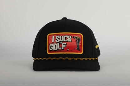 I Suck At Golf Patch Rope Golf Hat - Club Rehab
