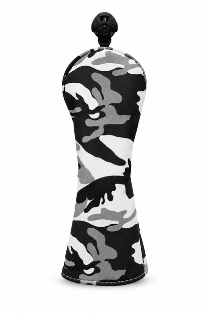 Ice Camo fairway golf headcover on white background