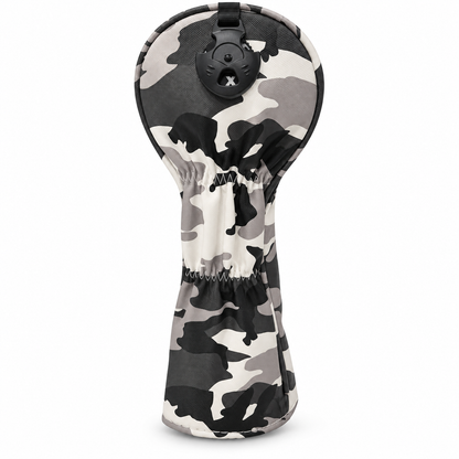 Ice Camo hybrid headcover back with gathered neck and rotating number selector