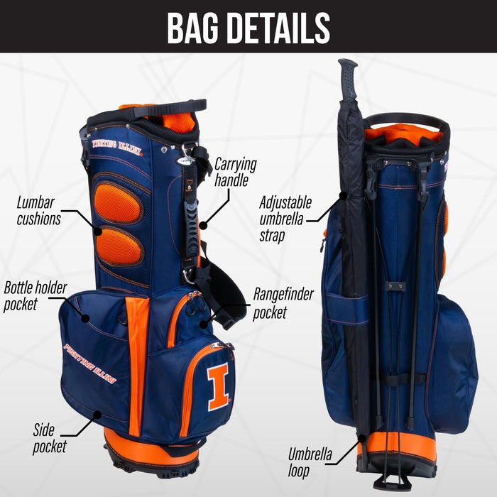 Illinois Fighting Illini Fairway Stand Bag - Image 2 - Club Rehab