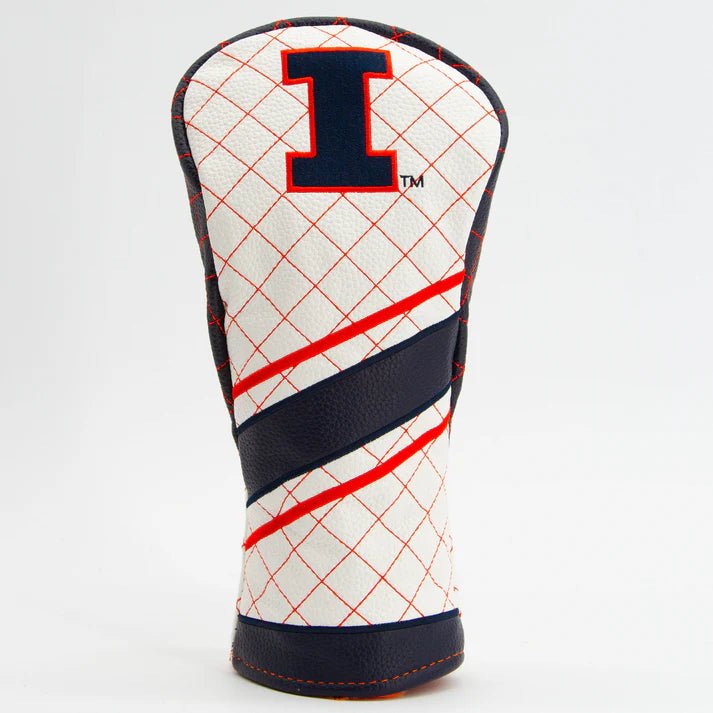 Golf club head cover with Illinois Fighting Illini logo on a white background