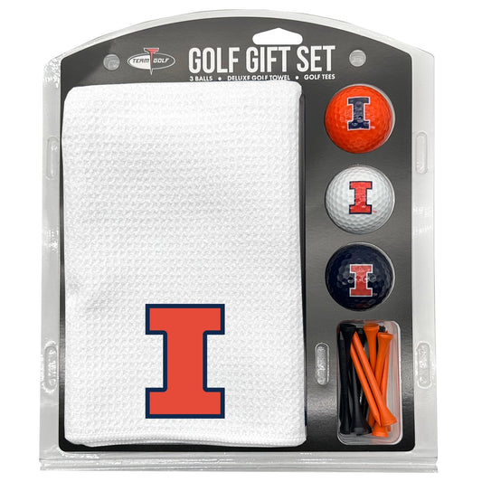 Illinois Fighting Illini White Microfiber Towel Golf Gift Set - Club Rehab