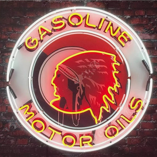 Indian Motor Oils Gasoline Neon Signs - Club Rehab