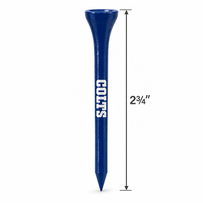 Indianapolis Colts golf tee with a 2¾-inch height measurement.