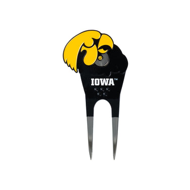 Iowa Hawkeyes divot tool: shaped marker lifted