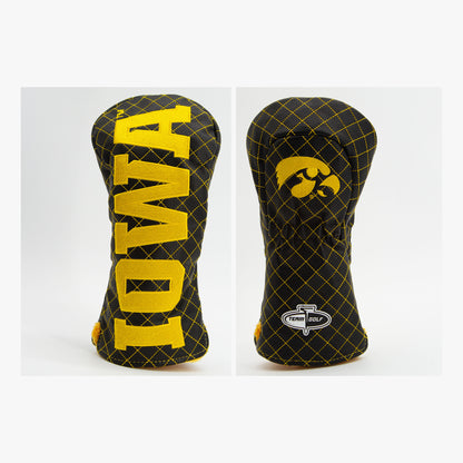 Iowa Hawkeyes Solid Quilted Driver Headcover, front and back views