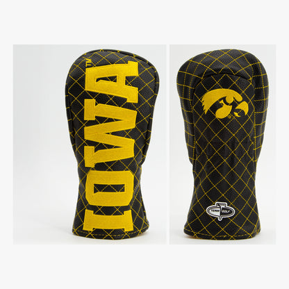 Iowa Hawkeyes Solid Quilted Fairway Headcover, front and back views