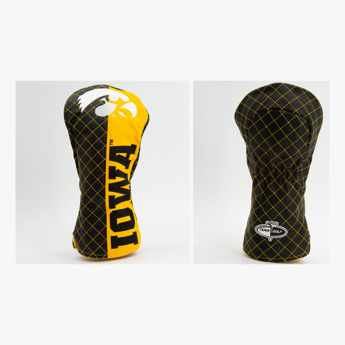 Iowa Hawkeyes Split Quilted Driver Headcover, front and back views