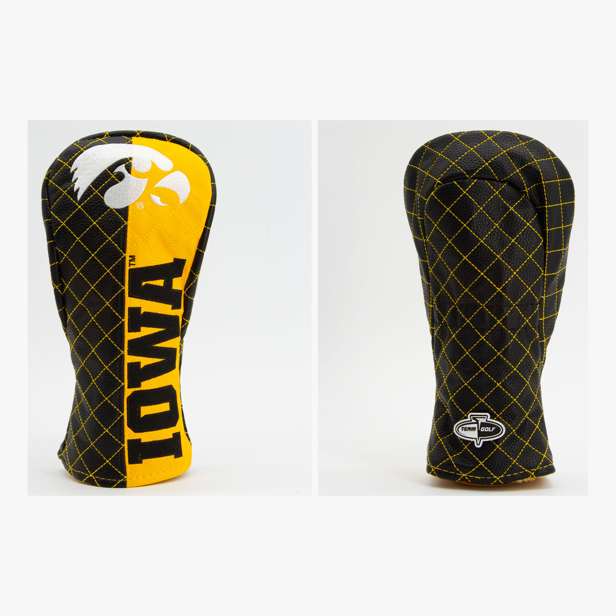 Iowa Hawkeyes Split Quilted Fairway Headcover, front and back views