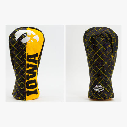 Iowa Hawkeyes Split Quilted Fairway Headcover, front and back views