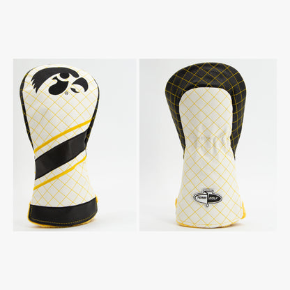 Iowa Hawkeyes Striped Quilted Driver Headcover, front and back views