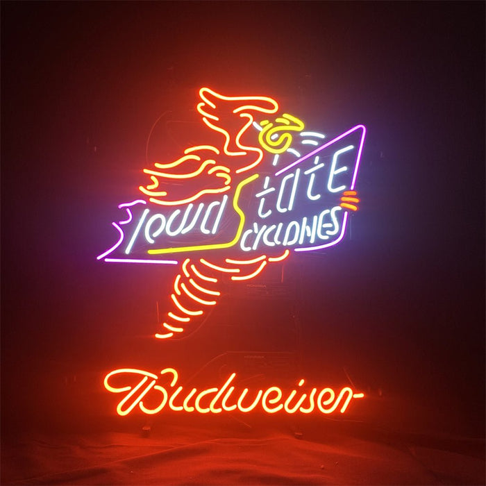 Iowa State Cyclone Budweiser Neon Signs Light - Club Rehab