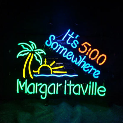 It's 5 o'clock Somewhere Margaritaville Neon Signs - Club Rehab