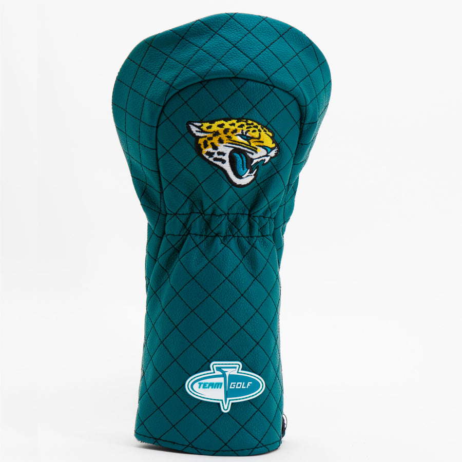 Jacksonville Jaguars solid quilted driver cover, back view