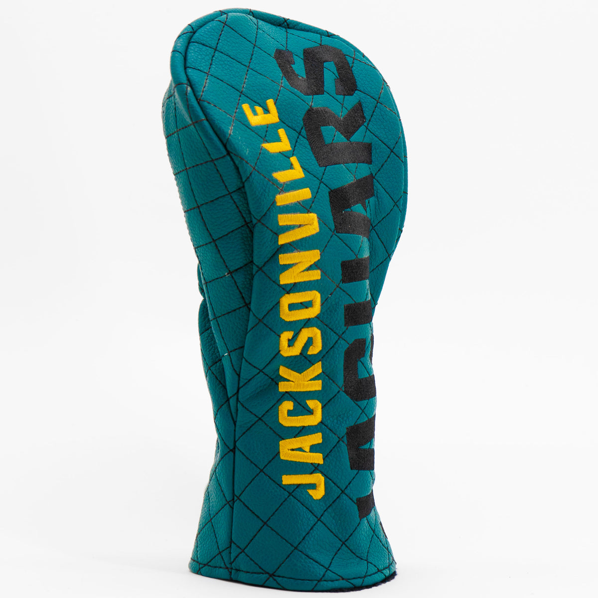 Jacksonville Jaguars Solid Fairway quilted headcover, angled view