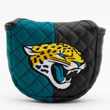 Jacksonville Jaguars Split Mallet Putter quilted headcover, front view