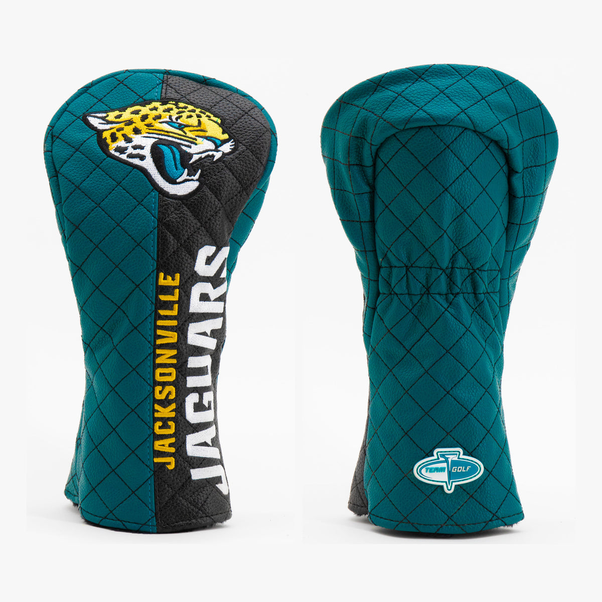 Jacksonville Jaguars Split Quilted Fairway Headcover, front and back views