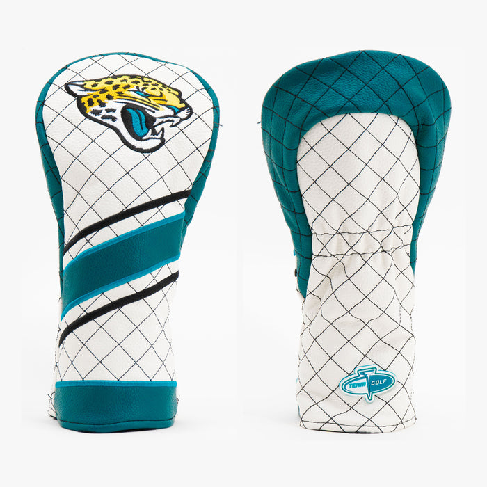 Jacksonville Jaguars Striped Quilted Fairway Headcover, front and back views