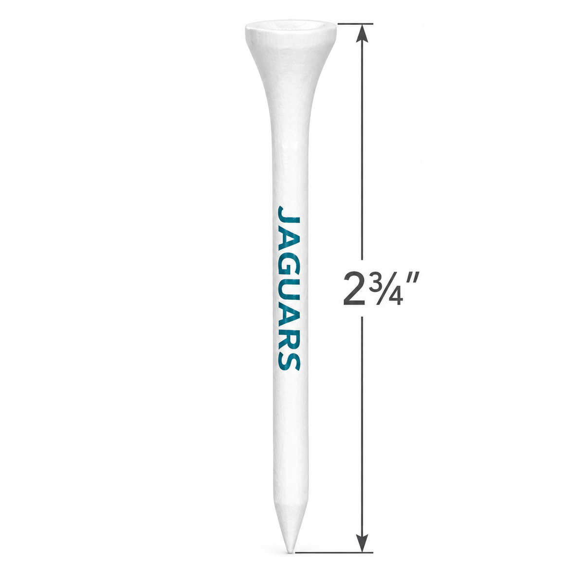 Jacksonville Jaguars golf tee with a 2¾-inch height measurement.