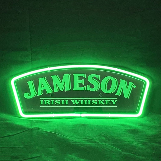 Jameson Irish Whiskey Acrylic with Glass Neon Signs - Club Rehab