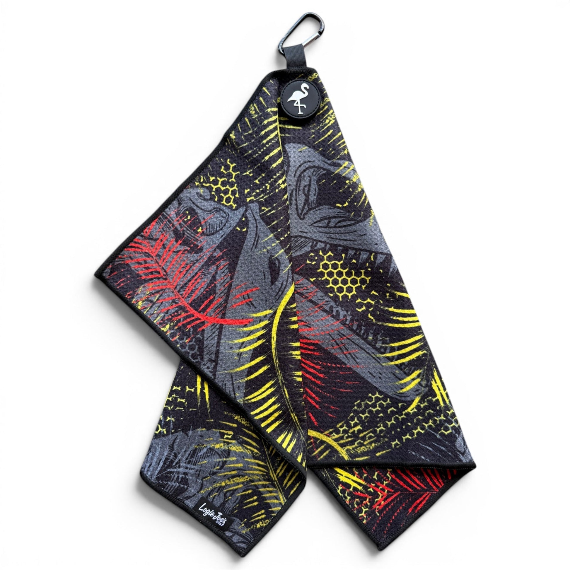 Jurassic Fairway Golf Towel | 24” x 16” Microfiber Towel | Magnetic Clip & Carabiner | Premium Golf Accessory - Club Rehab