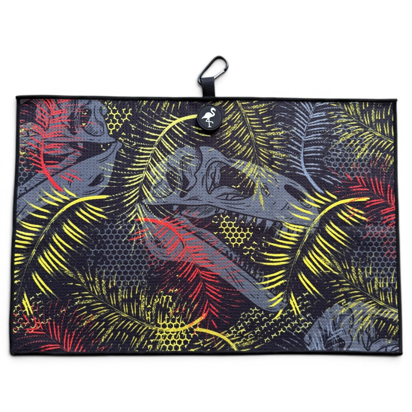 Jurassic Fairway Golf Towel | 24” x 16” Microfiber Towel | Magnetic Clip & Carabiner | Premium Golf Accessory - Club Rehab
