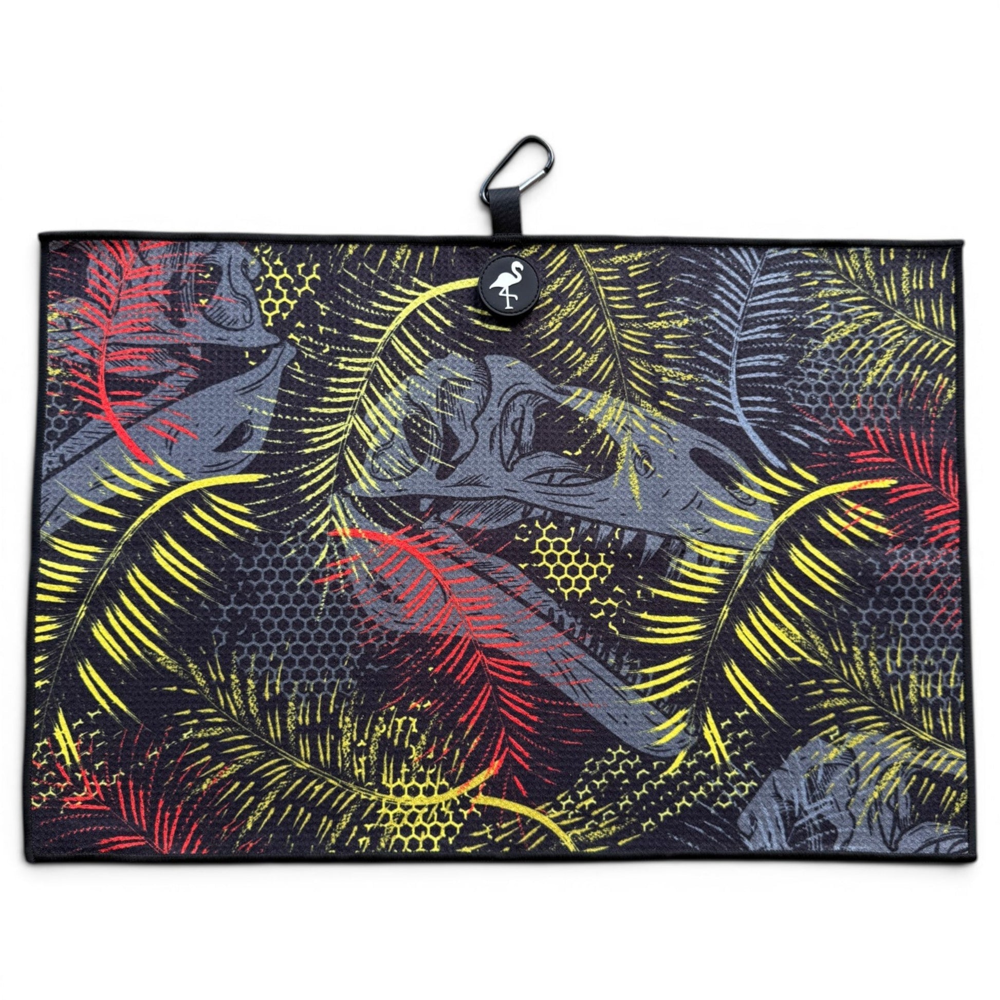 Jurassic Fairway Golf Towel | 24” x 16” Microfiber Towel | Magnetic Clip & Carabiner | Premium Golf Accessory - Club Rehab