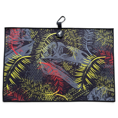 Jurassic Fairway Golf Towel | 24” x 16” Microfiber Towel | Magnetic Clip & Carabiner | Premium Golf Accessory - Club Rehab
