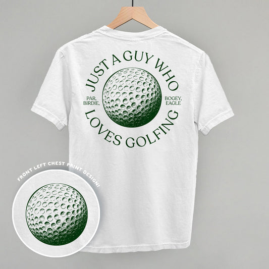 Just A Guy Who Loves Golfing (Back Print), White version