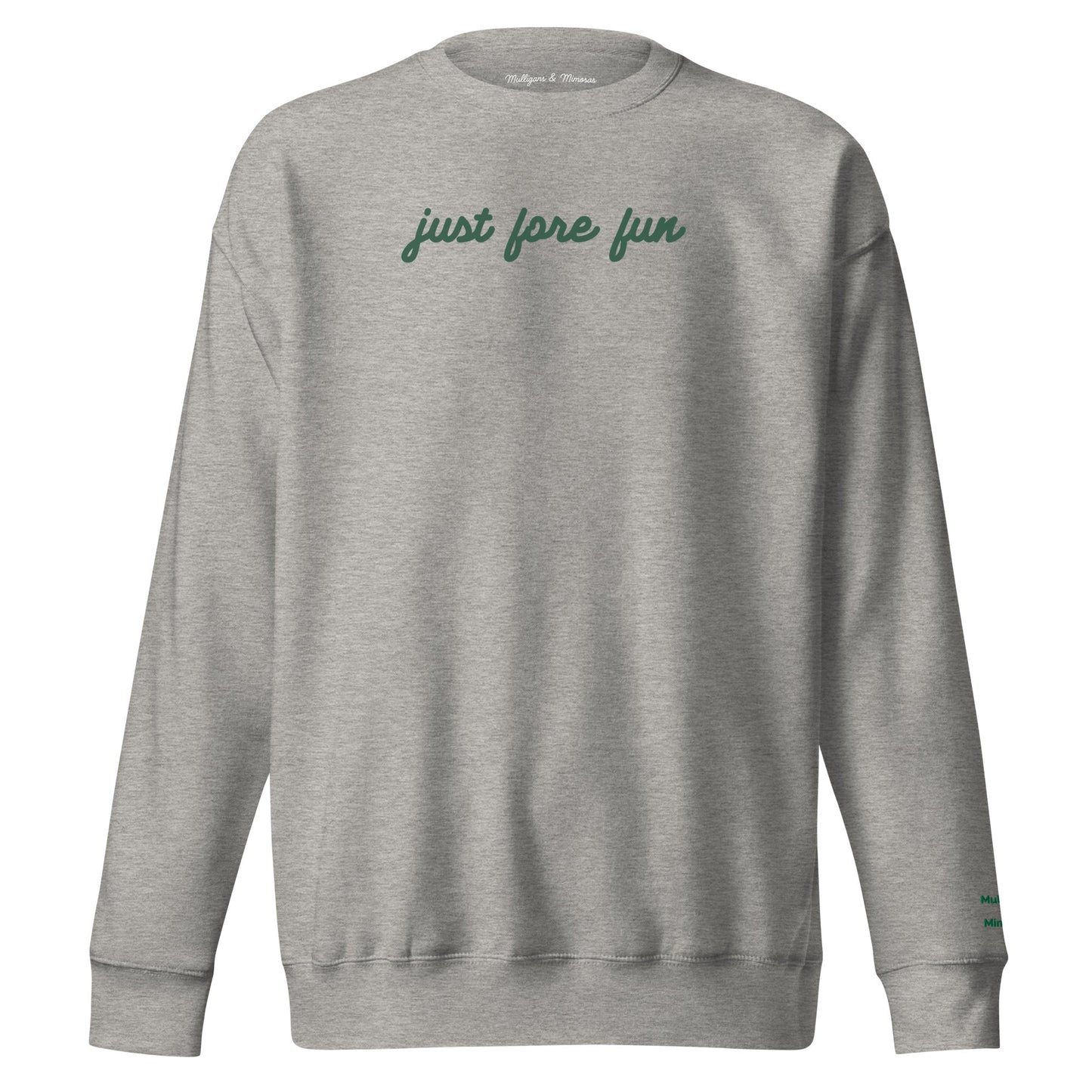 Just Fore Fun – Embroidered Golf Sweatshirt - Carbon Grey S - Club Rehab