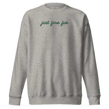 Just Fore Fun – Embroidered Golf Sweatshirt - Carbon Grey S - Club Rehab